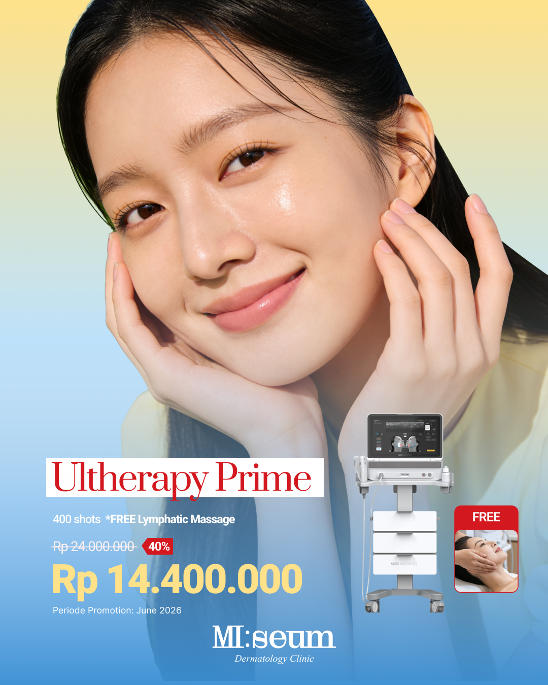 Ultherapy Prime 40% OFF + Free Lymphatic Massage